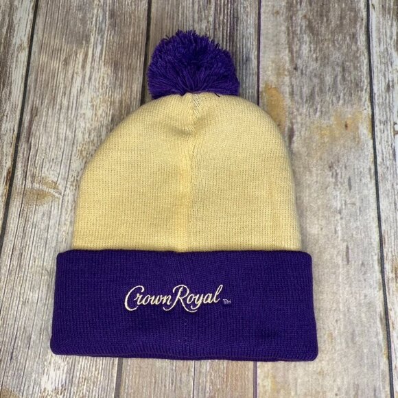Adult OS Unisex NFL Crown Royal Ivory and Purple Winter Hat - Picture 2 of 3